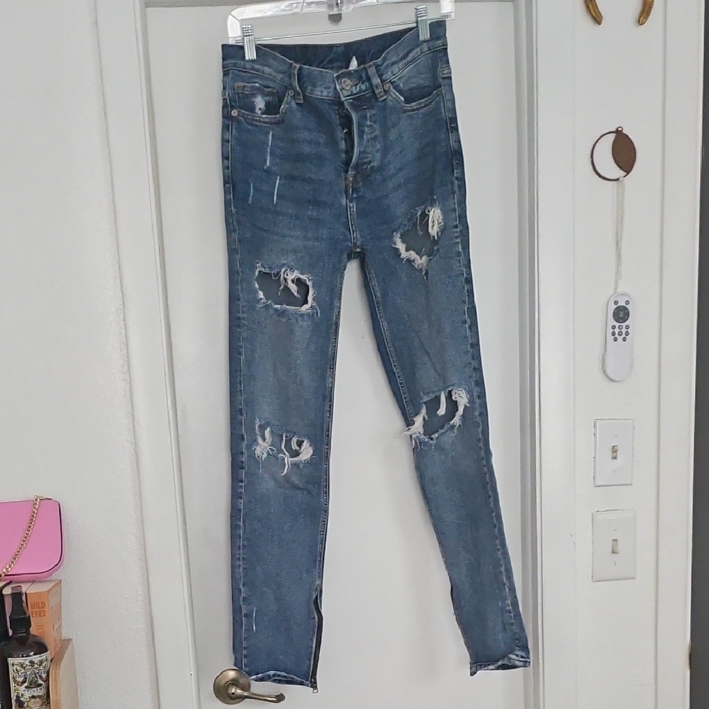 H&M Distressed Skinny Jeans - Blue